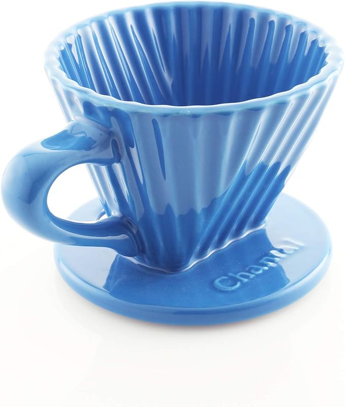 Chantal Lotus ceramic pour over coffee dripper 8 Ounces Blue Cove