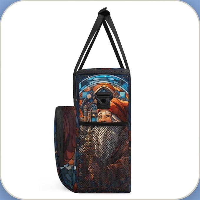Colorful Santa Claus Coffee Maker Carrying Bag Christmas Santa Claus Travel Storage Bag Compatible with K-Mini or K-Mini Plus Single Serve Coffee Brewer Carrying Case with Pockets &amp Shoulder Str