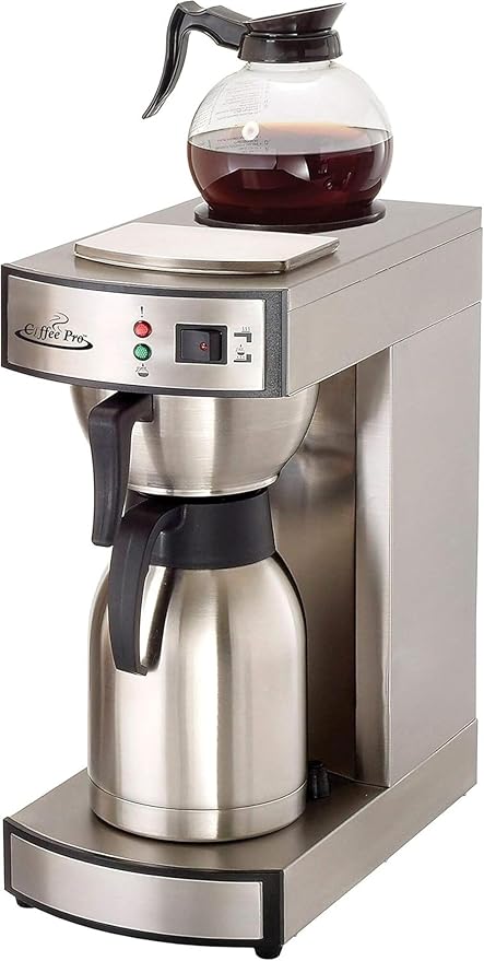 Coffee Pro Two-Burner Institutional Coffee Maker 12-Cup 9 x 16.5 x 19 Stainless Steel