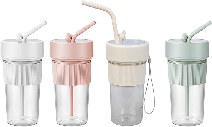 Small Portable Blender With Straw Electric Juicer Fruit Mixers Rechargeable Blender Small Juicer For Indoor Outdoor Portable Mixer