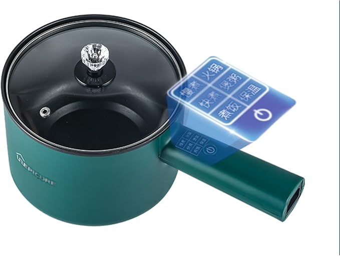Small Rice Cooker 2.5l Electric Frying Pan With SteamerMultifunction Portable Nonstick Frying Pan Household Multifunctional Frying Steaming And Boiling Noodle Cooker For Student Dormitory(GreenSi