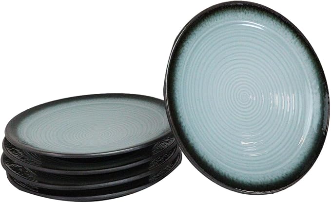 Ebros Gift Blue Sky Stars Artistic Seikai Porcelain Collection Dinnerware Serveware Kitchenware Set Asian Japanese Dining Restaurant Supply (Pack Of 5 Large Round Dinner Plates 10D)