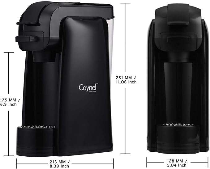 Single Serve Coffee Maker Coffee Machine for Most Single K-Cup Pods and Ground Coffee Included Reusable Coffee Filter. Removable Water Tank Rapid Brew Technology 1000 Watts (Black)
