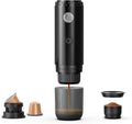 Portable Espresso Machine Mini 19Bar Rechargeable 2-in-1 Multi-Function Electric Coffee Machine One Key Extraction Compatible with NS Capsules and Ground Coffee for Office Home 7800MAH (Black)