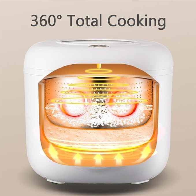 Intelligent Voice White Rice Cooker Visualize Rice Maker With Multifunctional Menu. Low Carb Rice Digital Rice Cooker 6 Cup (Uncooked) With Stainless Steel Steamer for Cooking rice oatmeal