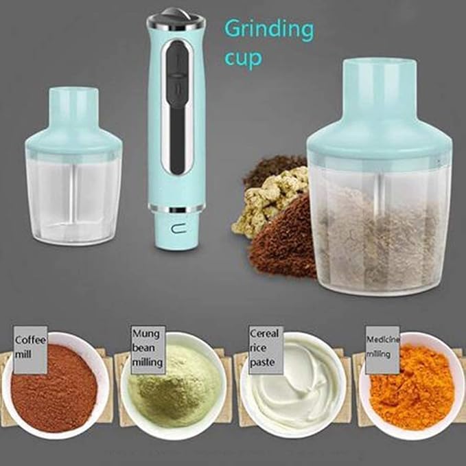600W 4-in-1 Immersion Hand Blender Titanium Plated Speed Multifunctional Ultra-Stick Turbo Mode BPA-Free Egg Whisk/Milk Frother Detachable