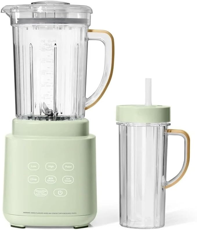 PowerExact Blender 700W with PrecisionSense Auto-Adjust Dual Jar System 4 Preset Programs Dishwasher Safe Parts (Sage Green)