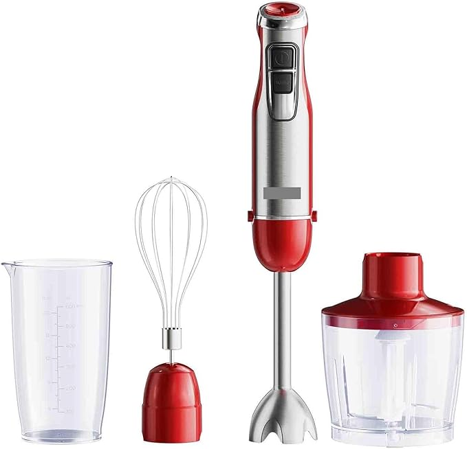 Fit for 4-in-1 Immersion Blender Stainless Steel Hand Stick Mixer with Chopper &amp Smoothie Cup for Food