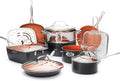 12/15 Pc Ceramic Pots and Pans Set Non Stick Kitchen Cookware Sets Ceramic Cookware Set12 Pc Set Cream-15 Pc Set - Copper-A