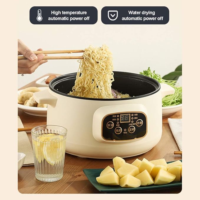 Cooking Pot Multifunctional Rice Cooker Slow Cooker With Automatic Power-Off Protection Household Small Hot Pot Rice Cooker With Steamer(Khakimechanicalversion24cm)