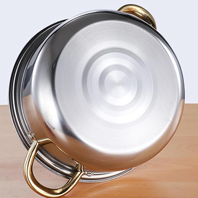 Kitchen Cookware Sets 6 Pieces Stainless Steel Cooking Set Portable with Glass Lid Cookware Pots and Pans Set for Home Cooking Set Cooking Pots (B One Size)