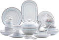 Ceramics Dinner Sets European Style 58 Pieces Dinnerware Set Bowl/Spoon/Plate - Family Party and Kitchen Restaurant