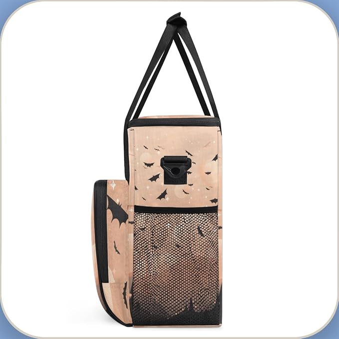 Gothic Bat Coffee Maker Carrying Bag Modern Bat Portable Travel Storage Tote Bag Compatible with K-Mini or K-Mini Plus Single Serve Coffee Brewer Carrying Case with Multiple Pockets &amp Shoulder S