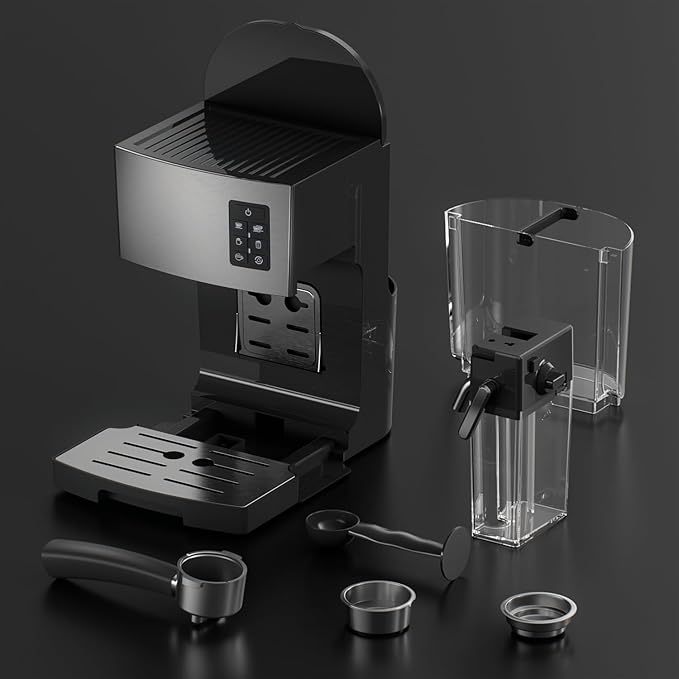 Espresso Machine 20 Bar - Espresso &amp Coffee Maker with Automatic Milk Frother Cappuccino Machine Latte Maker for Home office 1250W