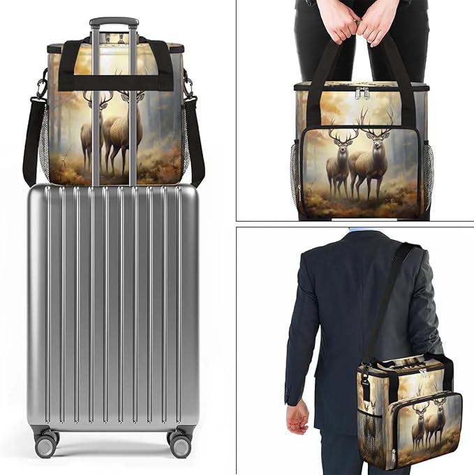 Deer Dreamy Misty Forest Coffee Maker Carrying Bag for Keurig K-Mini or K-Mini Plus Storage Portable Coffee Maker Travel Bag