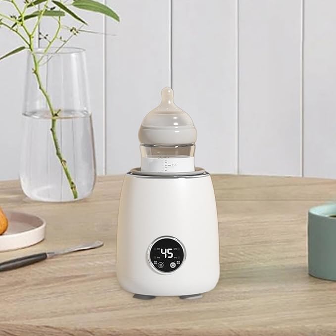 Electric Milk Bottle Shaker with LED Display Portable Adjustable Milk Blender for Night Shopping Camping Daily Use White(White)