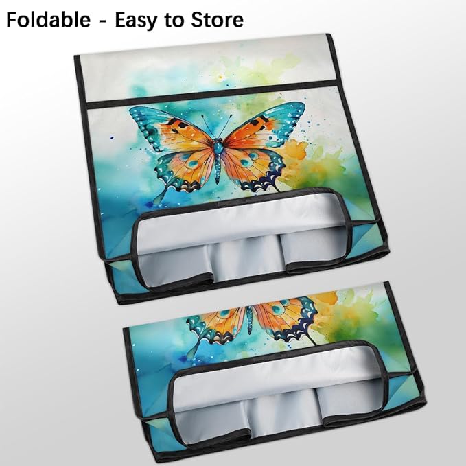 Kitchen Aid Mixer Cover Watercolor Butterfly Animal Stand Mixer Cover Compatible with 6-8 Quarts Stand Mixers Dust Covers with Zipper Pocket Foldable Washable Kitchen Aid Organizer Bag
