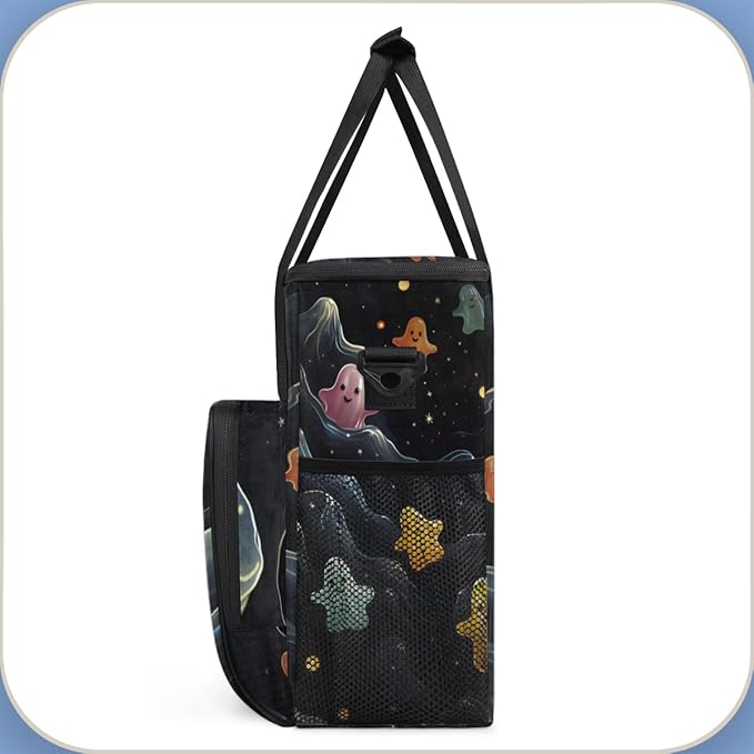 Halloween Ghosts Coffee Maker Carrying Bag Cute Ghosts Travel Storage Bag Compatible with K-Mini or K-Mini Plus Single Serve Coffee Brewer Carrying Case with Multiple Pockets &amp Shoulder Strap