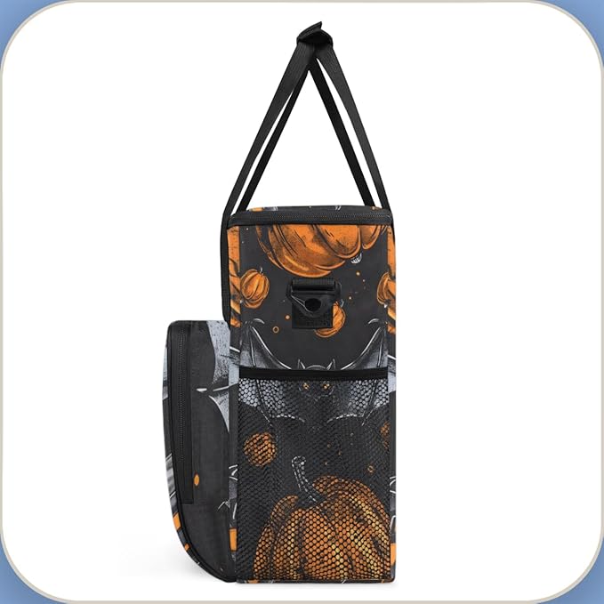 Watercolor Pumpkin Coffee Maker Carrying Bag Halloween Pumpkin Travel Storage Bag Compatible with K-Mini or K-Mini Plus Single Serve Coffee Brewer Carrying Case with Pockets &amp Shoulder Strap