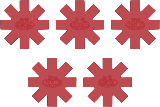 BALLARINI Accessories 5-pc 15.7-inch Silicone Cookware Protecters Made in Italy Red