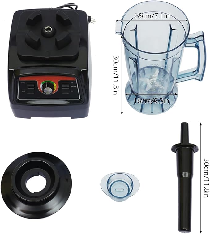 Commercial Blender Blenders for Kitchen with 2 in 1 Blades Mixing Stick Adjustable Speed 1.03Gal Cup Smoothie Blender for Juice Vegetable Juice Milkshake