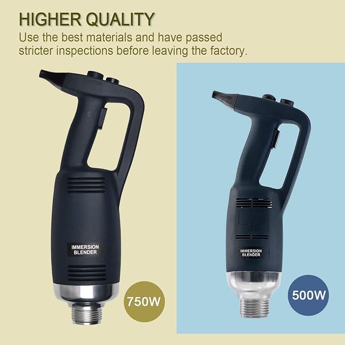 Electric Immersion Blender 22 Inch 750 Watt Commercial Handheld Blenders With Detachable Shaft for Shakes Soups Smoothies Puree