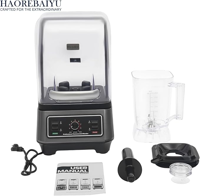 1600W Commercial Blender 2L Large Capacity Multifunctional Blender with 9-Speed &amp Pulse High-Speed Motor for Smoothies Ice Crushing Juice Soup - Professional Heavy Duty &amp Quiet Design(110