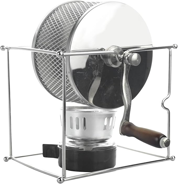 Manual Coffee Bean Roaster Machine Stainless Steel Roller Even Heating Baking Machine Compact with Handle Home Kitchen Tool