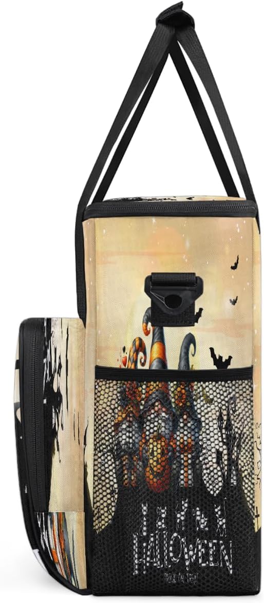 Halloween Goblin Pumpkin Gifts Coffee Maker Carring Bag Travel Carrying Storage Tote Bag Compatible with Keurig K-Mini or K-Mini Plus Portable Single Serve Coffee Brewer Case with Pockets
