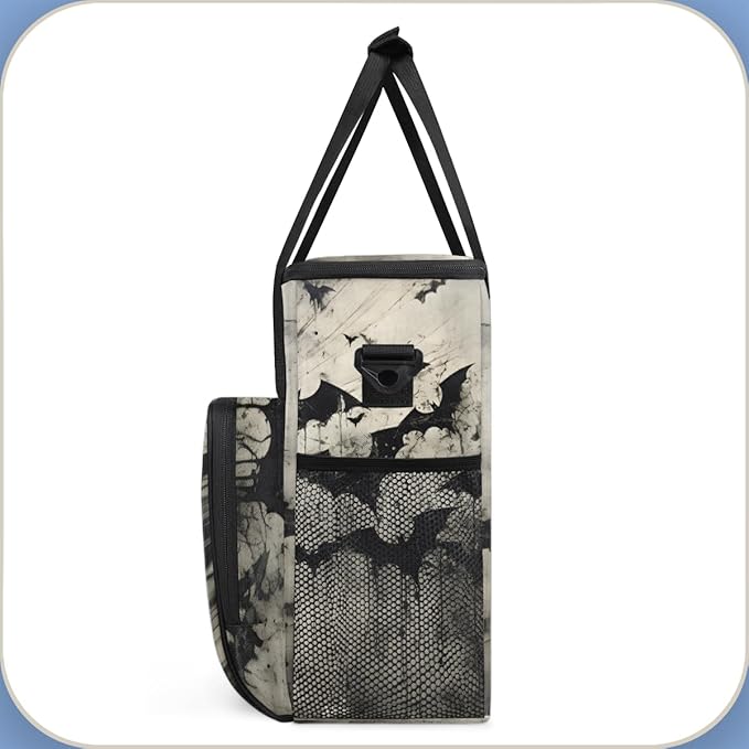 Magical Bat Coffee Maker Carrying Bag Oil Painting Bat Travel Storage Bag Compatible with K-Mini or K-Mini Plus Single Serve Coffee Brewer Carrying Case with Multiple Pockets &amp Shoulder Strap
