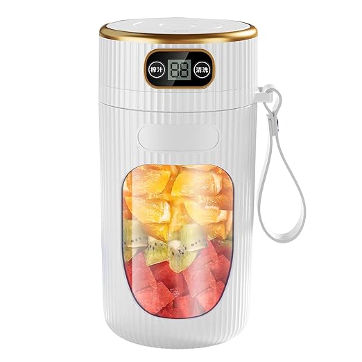 Portable Juicer Cup Real Battery - Easy Cleaning Ideal Health Enthusiasts Fitness Lovers(01Single with Lid)