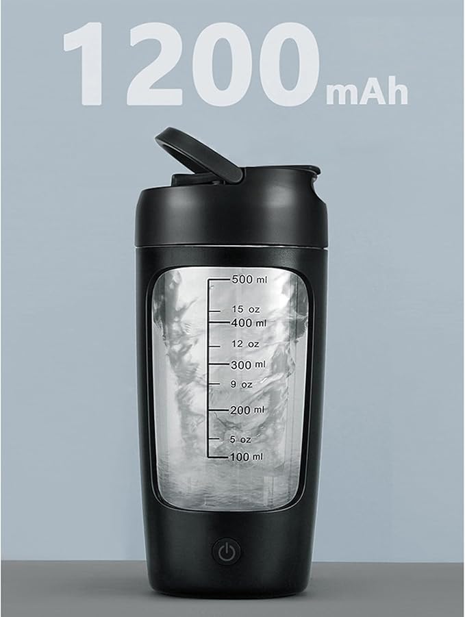 Electric Shaker Bottle 650ml Rechargeable Powerful With Powder Compartment For Smooth Protein Shakes Storage
