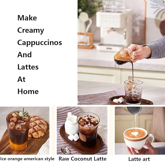 20bar Espresso Coffee Machine Italian Semi-Automatic Coffee Machine With Steam Wand 60oz Removable Water Tank Ntc Ntelligent Temperature Control Coffee Maker For HomeBlack