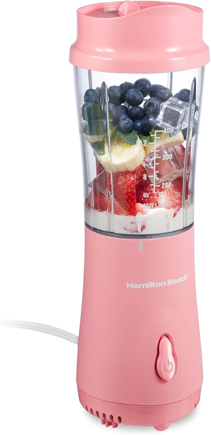 Hamilton Beach Portable Blenders for Shakes and Smoothies Bundle with 14 Oz BPA Free Travel Cups and Lids Models 51171 and 51131