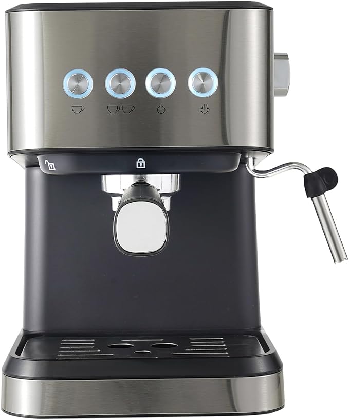 Coffee Machine 1050W Semi-Automatic Coffee Machine with Steam Nozzle1.5L Water Tank and Filter 15-20 Bar Small Drip Coffee Machine for Homes Offices Cafes 92-100℃ 110V