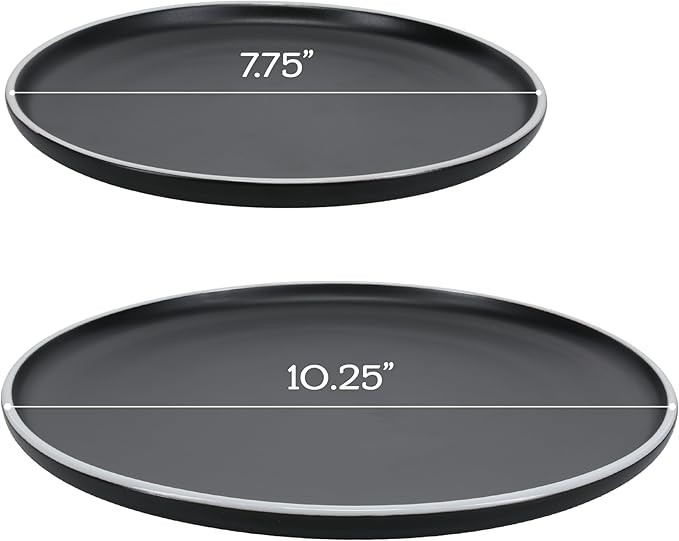 BIA Cordon Bleu Stoneware Tempo 16-Piece Dinnerware Set Double Bowl Onyx