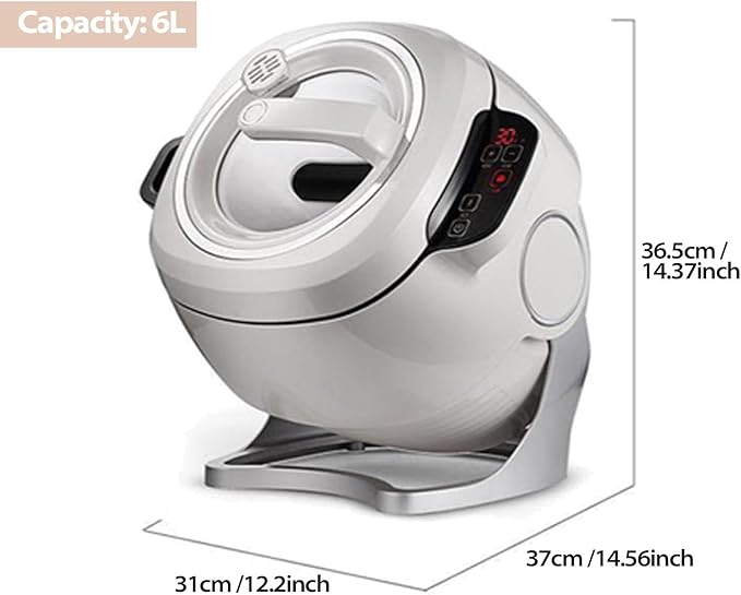 Automatic cooking machine 2000W 6L - 3D all-round heating - Non-stick material - Three adjustable speeds - Suitable for stir-frying stewing cooking - Automatic fried rice machine