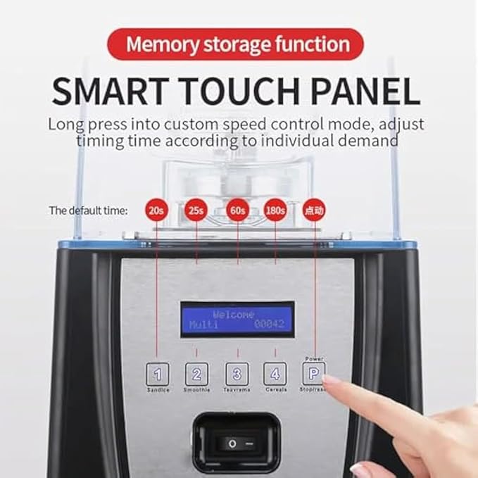 Blender Smoothie Maker Commercial Stand Mixer with Sound Enclosure Automatic Silent Wall Breaking Machine Ice Crusher for Kitchen Milk Tea Coffee Dessert Leisure Shop A