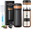Sesama Classic Portable French Press Coffee Mug 12 oz with Carry Loop Stainless Steel French Press Coffee Maker BPA Free Great for Camping and Travel