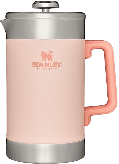 STANLEY Classic Stay-Hot French Press Coffee Maker 48 oz | 5 Minute Brew 4 Hours Hot | Mesh Filter for Coffee Grounds | Insulated Stainless Steel French Press | BPA-Free | Limestone