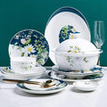 Ceramics Dinner Sets 46 Pieces Ceramics Dinner SetsBowl/Dish/Soup Pot/Spoon|Dinnerware Set Simple l Pattern Combination Tableware Set-Compatible with Gift Giving Banquet