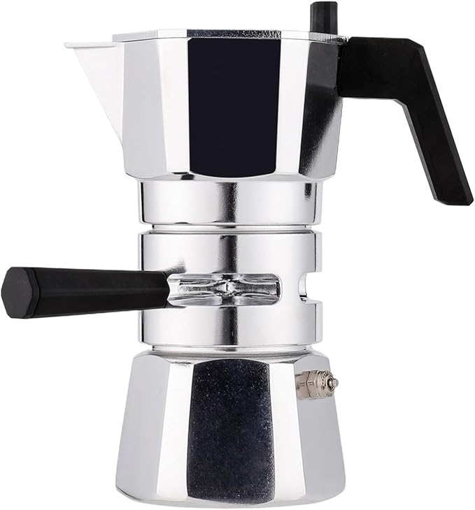 Mocha Pot Double Valve Coffee Machine Creative(Silver 90ml)
