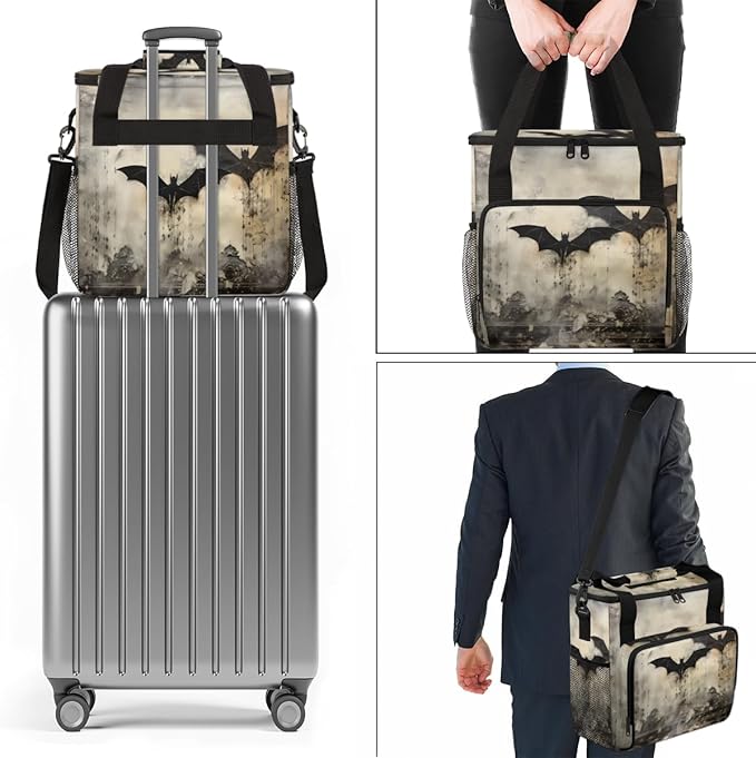 Magical Bat Coffee Maker Carrying Bag Cute Bat Portable Travel Storage Tote Bag Compatible with K-Mini or K-Mini Plus Single Serve Coffee Brewer Carrying Case with Multiple Pockets &amp Shoulder St