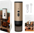 Portable Electric Espresso Coffee Maker Rechargeable Capsule Machine 90ML Tank 120ML Cup 5 Colors (Champagne color standard version without stand velvet bag)
