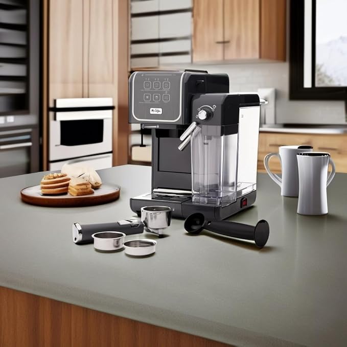 Mr. Coffee One-Touch CoffeeHouse+ Espresso Cappuccino and Latte Maker Home Coffee Machine with 19-Bar Italian Pump and Milk Frother Ideal for Latte Espresso and Coffee Lovers