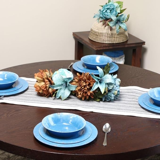 12-Piece Everyday Use Dinner Set Dishes Round Plates Tableware Sets Round Dinnerware Cream Dinner Set