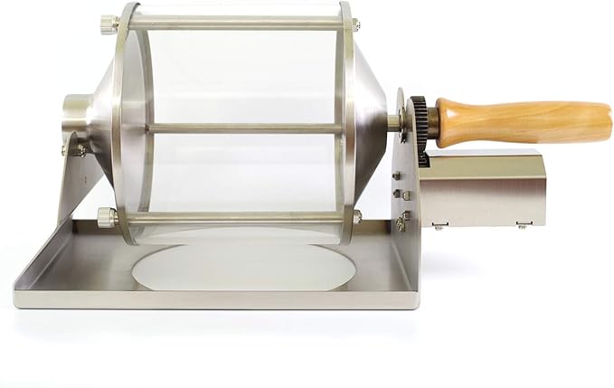 Coffee Roaster Gas Burner Coffee Roasting Machine for Home Use 400g Capacity Quartz Glass Drum Stainless Steel Frame Peanut and Nut Roaster