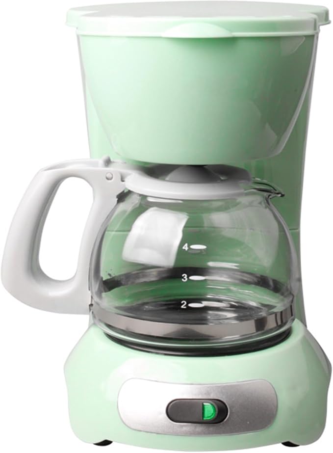 Small Drip Coffee Machine American Coffee Filter for 4-6 People Heat Preservation Tea Brewing Machine Office Tea Brewing Coffee PotGreen