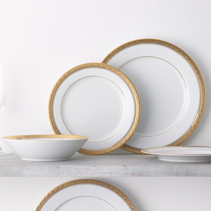 Noritake Crestwood Gold 12-Piece Dinnerware Set Service for 4
