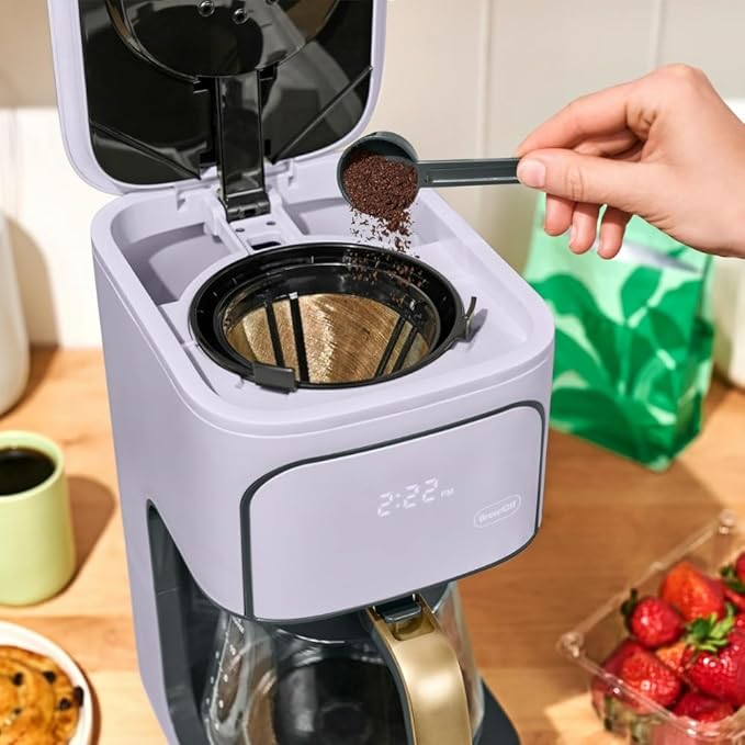Programmable 12-Cup Coffee Maker with Touch Controls Auto Brew Timer Reusable Filter Large Glass Carafe Premium Countertop Coffee Machine (Lavender)